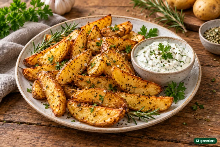 Knusprige Kartoffel-Wedges mit Kräuter-Mieke Kartoffelgewürz