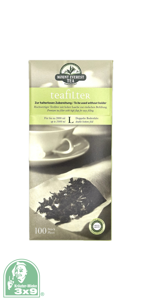 Herbaria Teefilter 100 Stück - Manila-Hanf Filtertüten Chlorfrei Gebleicht