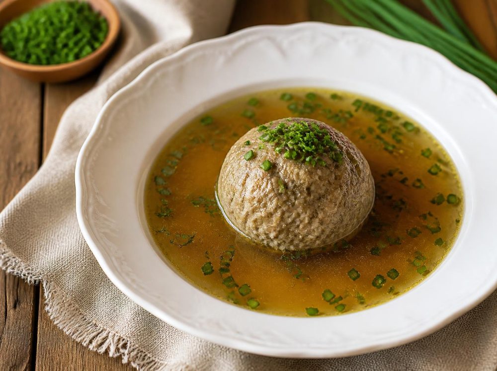 Leberknödelsuppe mit Schnittlauch
