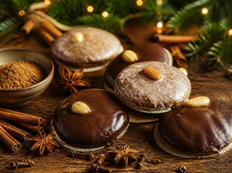 Nürnberger Lebkuchen mit Schokoladen- und Zuckerglasur